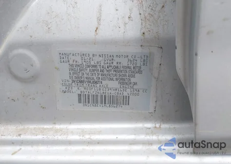 2021 Nissan Versa Sv Xtronic Cvt из США, поврежденный, VIN 3N1CN8EV1ML856274